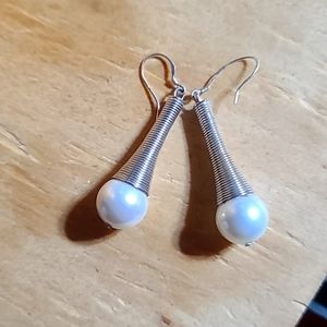 925 Sterling Silver Pearl Drop Earrings